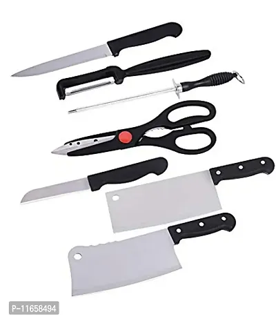 UNIQUE GADGET Shopper52 KNIFE Stainless Steel Kitchen Knives Set with Knife Scissor - -7 Piece-thumb0