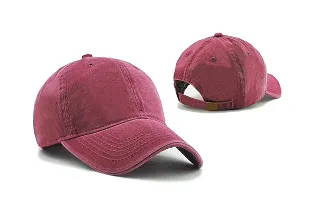 Shopper52 Unisex Denim, Cotton Jeans Caps (CAP-DENIM_Maroon_Free Size)-thumb4