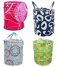 shopper 52.com Laundry Basket/Bag/Hamper for Clothes with Handle & Drawstring Closure, Foldable for Home- CNJHUBG(Cotton, Multi3)-thumb1