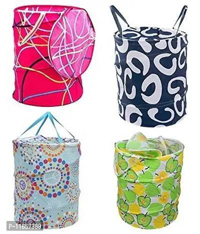 shopper 52.com Laundry Basket/Bag/Hamper for Clothes with Handle & Drawstring Closure, Foldable for Home- CNJHUBG(Cotton, Multi3)-thumb2