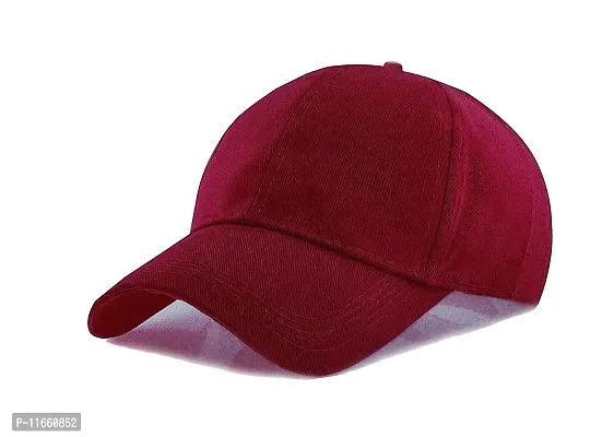 Shopper52 Unisex Cotton Cap (Pack of 1) (CAP-PRNT_Maroon_Free Size)