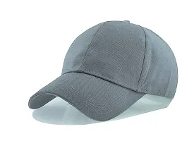 Shopper52 Men Boys Stylish Baseball Adjustable Pain Cap (Black-Grey)-thumb3