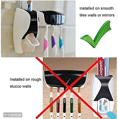 Shopper52 Wall Mounted Automatic Toothpaste Dispenser 5 Toothbrush Holder Set for Home Bathroom-thumb3