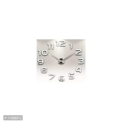 shopper 52.com Abstract Acrylic Wall Clock Sticker (30 x30 cm, Silver)-thumb2