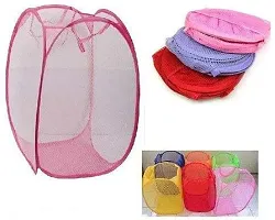 Shopper 52 Nylon Mesh Dirty Clothes Laundry Basket, Bag for Storage of Toys & Clothes-thumb4