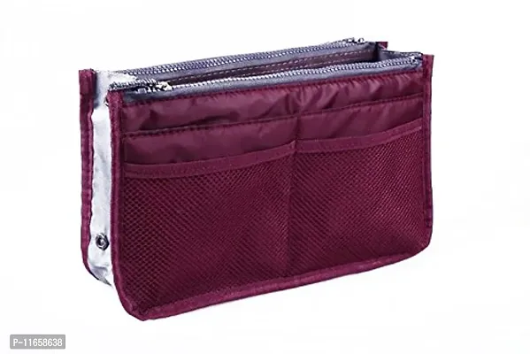 Multi Functional Pouch Cosmetic Bags Makeup Bag Storage Travel Bag Handbag Mp3 Phone Cosmetic Book Storage Purse - TRHDBGBR (Grey)-thumb4