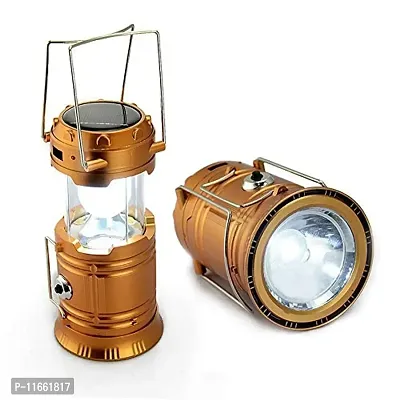 UNIQUE GADGET Solar Rechargeable 6 LED Camping Lantern Light, Random-thumb0