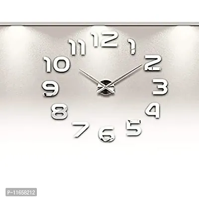 shopper 52.com Abstract Acrylic Wall Clock Sticker (30 x30 cm, Silver)-thumb0