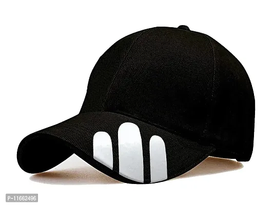 Shopper52 Men Boys Caps Stylish Baseball Adjustable Printed Black Cap (Black Print 3)