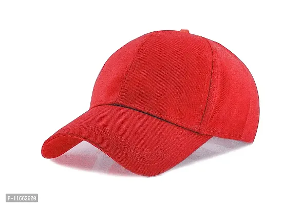 Shopper52 Unisex Cotton Cap (Pack of 1) (CAP-PRNT_Red_Free Size)