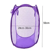 Shopper 52 Easy Laundry Clothes Flexible Hamper Bag with Side Pocket Net Laundry Bag Laundry Basket Set of 2 pcs- ESYLNDYBG-thumb3