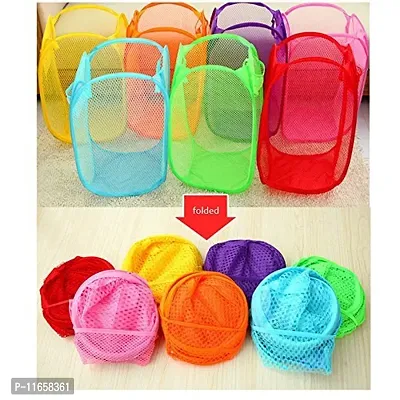 Easy Laundry Clothes Flexible Hamper Bag with Side Pocket Net Laundry Bag  Laundry Basket Set of 1 pcs- ESYLNDYBG