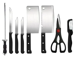 shopper 52.com Stainless Steel Kitchen Knife Knives Set with Knife Scissor 6 Piece Starter Set (Small, Multicolour) 7 Piece-thumb1