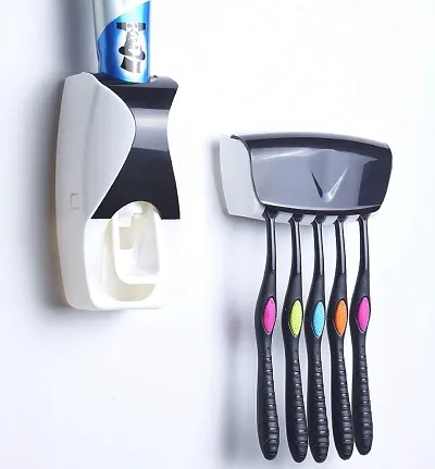 Tooth Paste Dispenser/Holders With Brush Holder