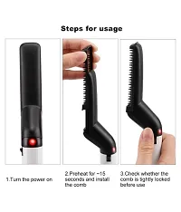 Men Quick Beard Straightener Styler Comb Multifunctional Hair Curling Curler Show Cap Tool Beard Straightener Modelling Comb-thumb3