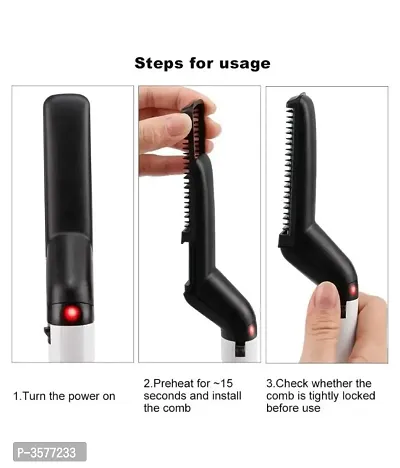 Men Quick Beard Straightener Styler Comb Multifunctional Hair Curling Curler Show Cap Tool Beard Straightener Modelling Comb-thumb4