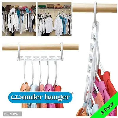 8-Pack Wonder Hanger Closet Organizer Closet Space Saver Wardrobe Clothes Hook Organizer - 8PCHANGER-thumb0