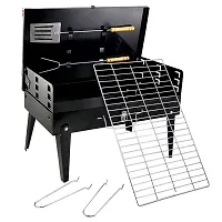 Shopper52 Charcoal Briefcase Style Portable Folding Chromium Steel Barbeque Grill Toaster Barbecue - BBQ-thumb4