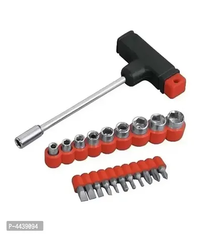 Multipurposcrewdriver Socket Set And Jackly Wrench Magnetic Tool Kit For Home Car Bike 21 Pieces 21Pctk
