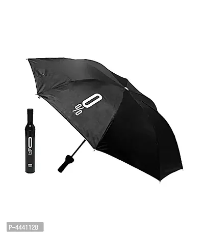 Deco Umbrella Wine Bottle Umbrella Black 2-Fold Umbrella, Water Proof | Rain, Sun  UV Rays Protection Umbrella for Men and Women Kids Umbrella - DCUMBRLA-thumb0