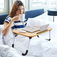 Shopper52 Foldable Multi-Function Portable Laptop Study Table Bed Table Kids Study Table Mini Table Wooden Table - HQMPTCUP-BR-thumb2