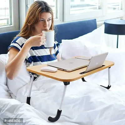 Shopper52 Foldable Multi-Function Portable Laptop Study Table Bed Table Kids Study Table Mini Table Wooden Table - HQMPTCUP-BR-thumb3