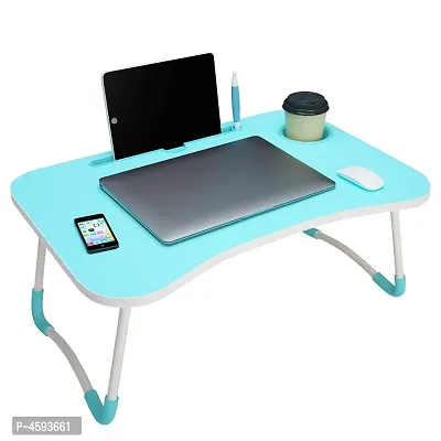 Shopper52 Foldable Multi-Function Portable Laptop Study Table Bed Table Kids Study Table Mini Table Wooden Table - HQMPTCUP-BU-thumb0