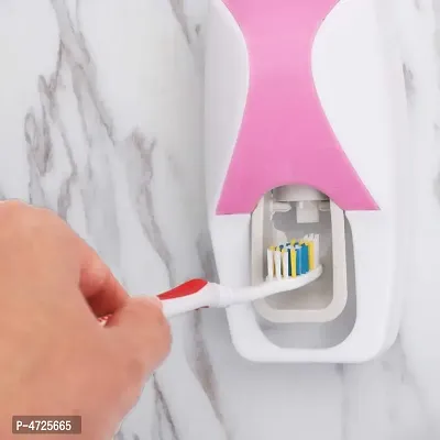 Wall Mounted Automatic Toothpaste Dispenser Toothbrush Holder-thumb2