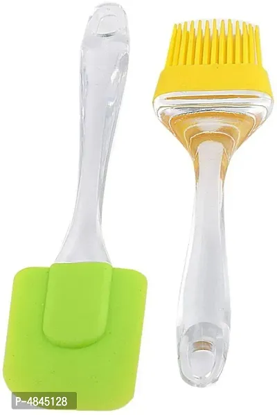 Shopper52 Silicone Spatula and Pastry Brush Set Special for Cake Mixer, Grilling, Tandoor, Cooking, Baking, Glazing, BBQ, Oil Brush for Cooking Silicon Set-thumb0