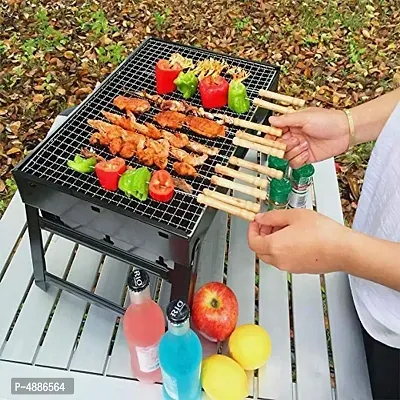 Charcoal Barbeque Grill with Cooking Silicon Spatula Brush and Kitchen Knife Set-thumb2