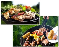 Charcoal Portable Round Charcoal BBQ with Cooking Silicon Spatula Brush-thumb3