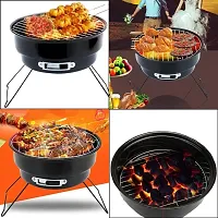 Charcoal Portable Round Charcoal BBQ with Cooking Silicon Spatula Brush-thumb2