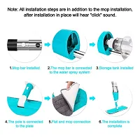 Stainless Steel Microfiber Floor Cleaning Spray Mop with Removable Washable Cleaning Pad and Integrated Water Spray Mechanism - SPYMOP-thumb2