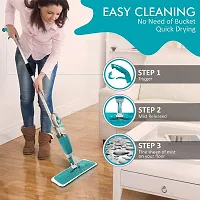 Stainless Steel Microfiber Floor Cleaning Spray Mop with Removable Washable Cleaning Pad and Integrated Water Spray Mechanism - SPYMOP-thumb3