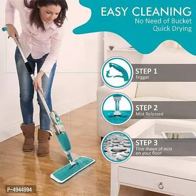 Stainless Steel Microfiber Floor Cleaning Spray Mop with Removable Washable Cleaning Pad and Integrated Water Spray Mechanism - SPYMOP-thumb4