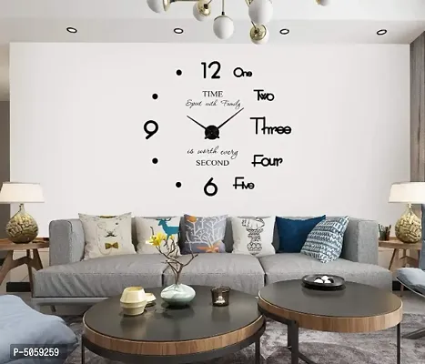 Shopper52 DIY Frameless Large Wall Clock 3D Mirror Sticker for Clock Home Office Decorations - AL050-BS-thumb3