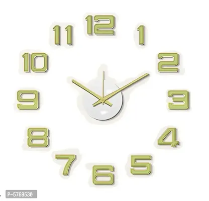 Shopper52 DIY Wall Clock 3D Sticker Home Office Decor Wall Clock (Covering Area : 45cm * 45cm ) (Gold) - DIYM07-GOLD-S