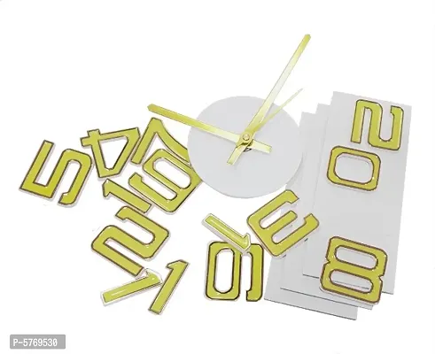 Shopper52 DIY Wall Clock 3D Sticker Home Office Decor Wall Clock (Covering Area : 45cm * 45cm ) (Gold) - DIYM07-GOLD-S-thumb2