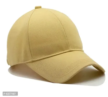 Men Boys Stylish Baseball Adjustable Cap Yellow Cap-thumb0