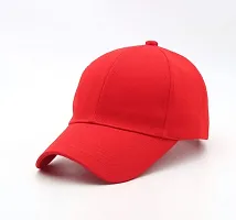 Men Boys Stylish Baseball Adjustable Cap Red Color cap-thumb2