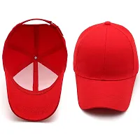 Men Boys Stylish Baseball Adjustable Cap Red Color cap-thumb4
