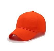Men Boys Stylish Baseball Adjustable Cap Orange Color Cap-thumb1
