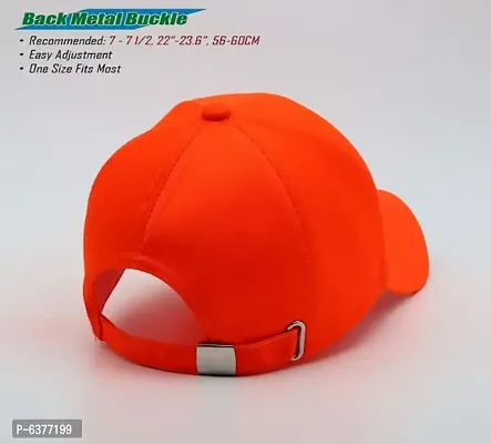 Men Boys Stylish Baseball Adjustable Cap Orange Color Cap-thumb5