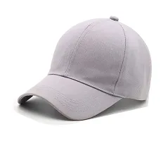 Men Boys Stylish Baseball Adjustable Cap Grey Cap-thumb1