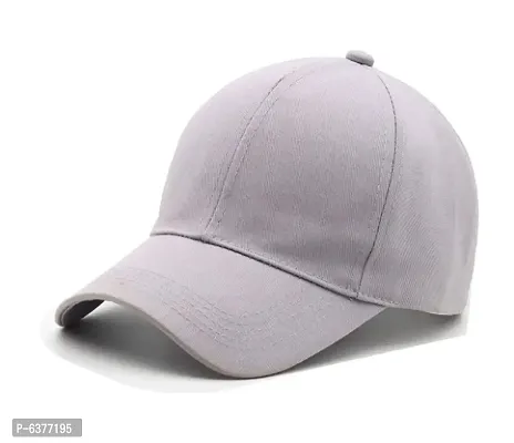 Men Boys Stylish Baseball Adjustable Cap Grey Cap-thumb2