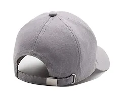 Men Boys Stylish Baseball Adjustable Cap Grey Cap-thumb3