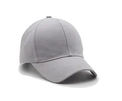 Men Boys Stylish Baseball Adjustable Cap Grey Cap-thumb4