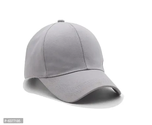 Men Boys Stylish Baseball Adjustable Cap Grey Cap-thumb5