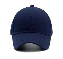 Men Boys Stylish Baseball Adjustable Cap Navy Blue Cap-thumb2