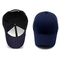 Men Boys Stylish Baseball Adjustable Cap Navy Blue Cap-thumb4